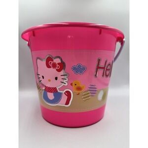 Vintage Sanrio Hello Kitty 1976 Jumbo Hot Pink & Holographic Easter Bucket